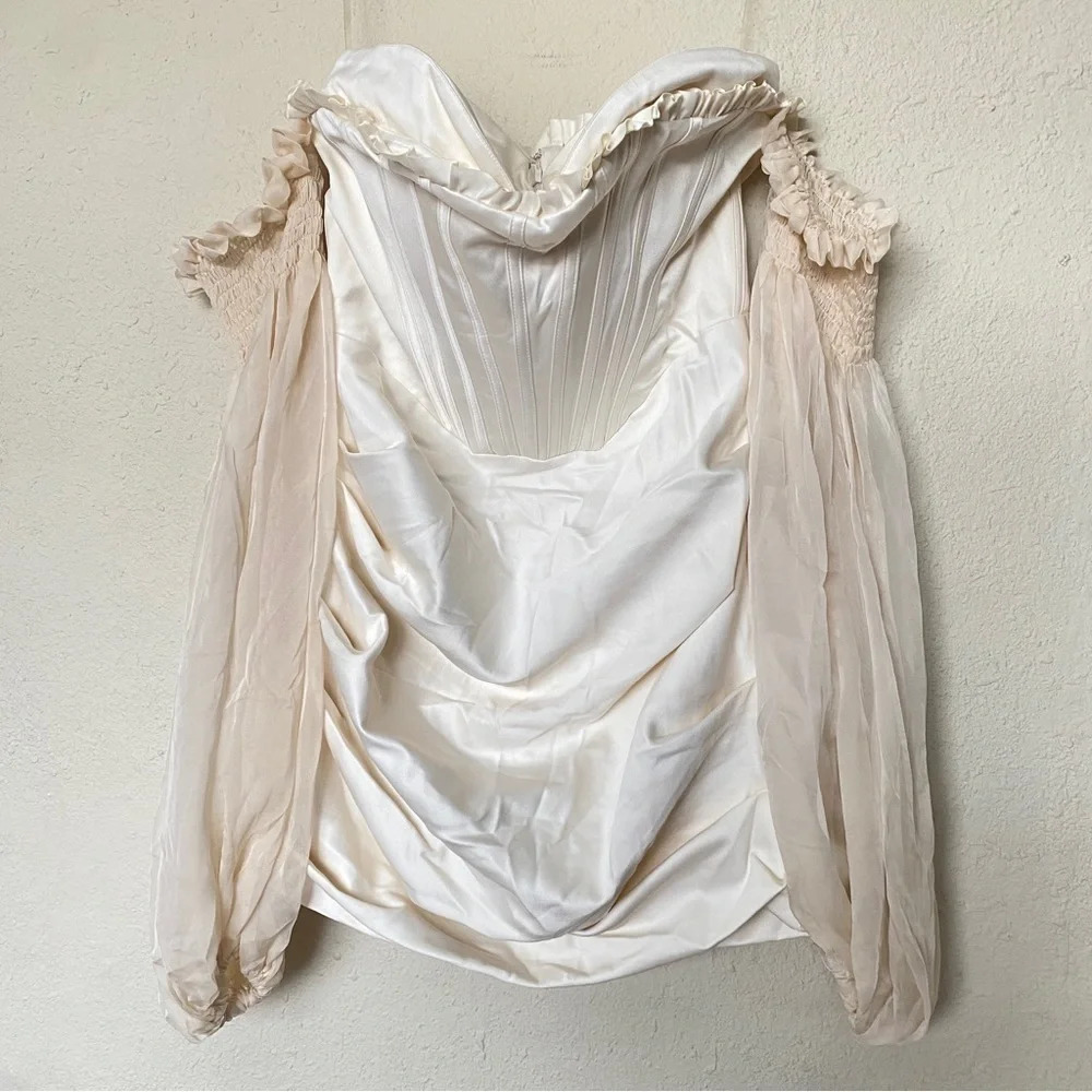 House of CB 'Beau' Ivory Draped Corset Dress NWOT size‎ L - Picture 5 of 16
